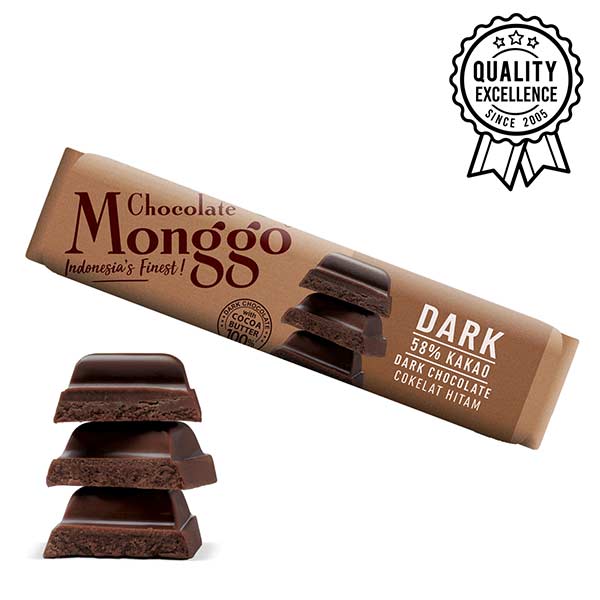 Dark chocolate bar - monggo dark chocolate 58% bar (40g)