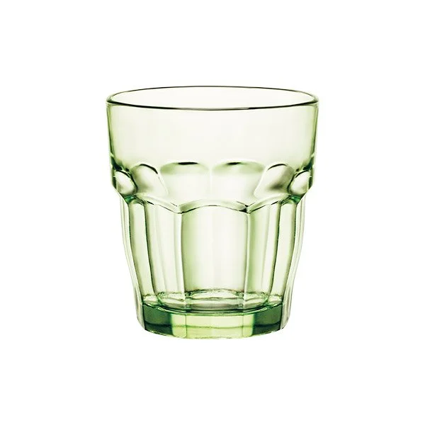 Tempered glass set - bormioli rocco "rock bar" rocks full color tempered glass 270ml (pack of 6pcs) green
