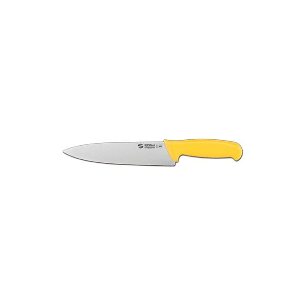 Chef knife yellow ergonomic handle blade length 20 cm