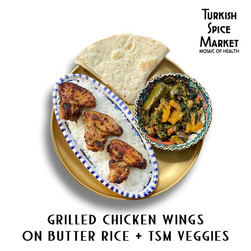 Grilled chicken wings - chicken grilled wings jumbo 2 pcs with tsm veggies (120g)