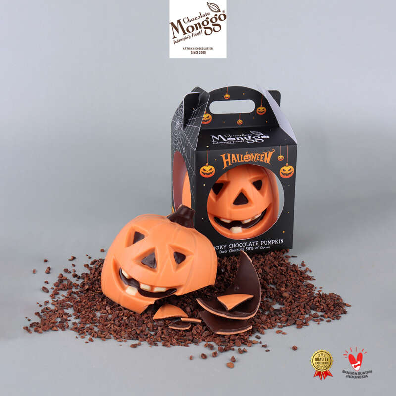Chocolate monggo halloween coklat labu anak cokelat oranye spooky lucu