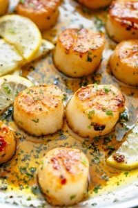 The delicious lemon garlic butter scallops