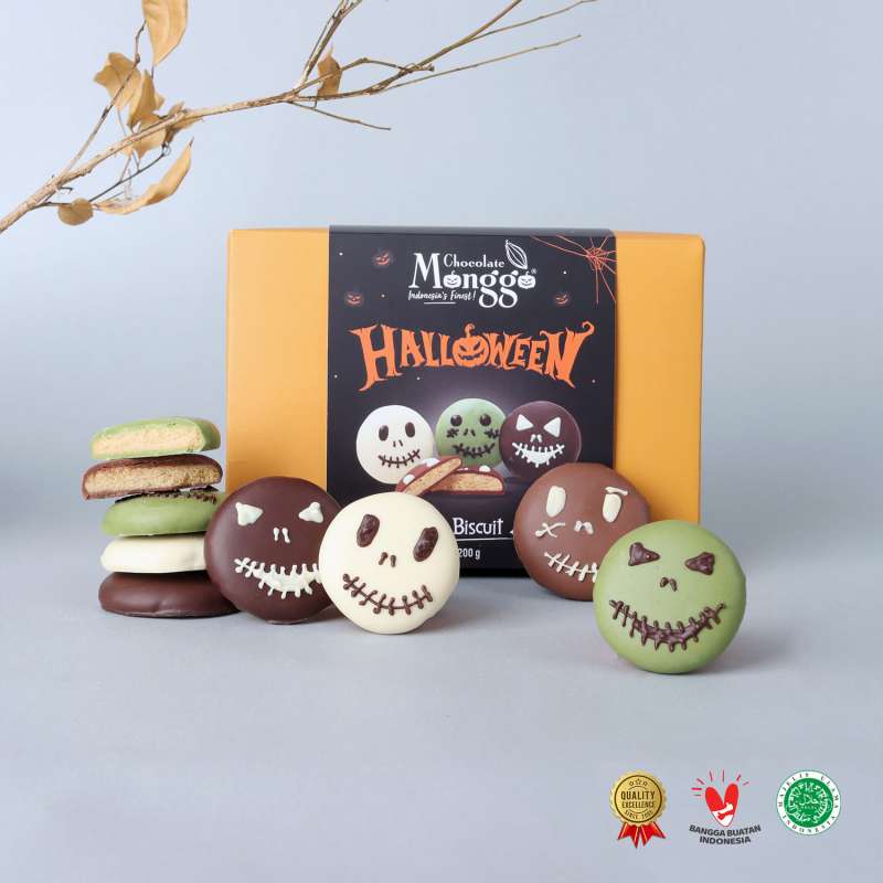 Halloween chocolate biscuit jack o' chocolate monggo
