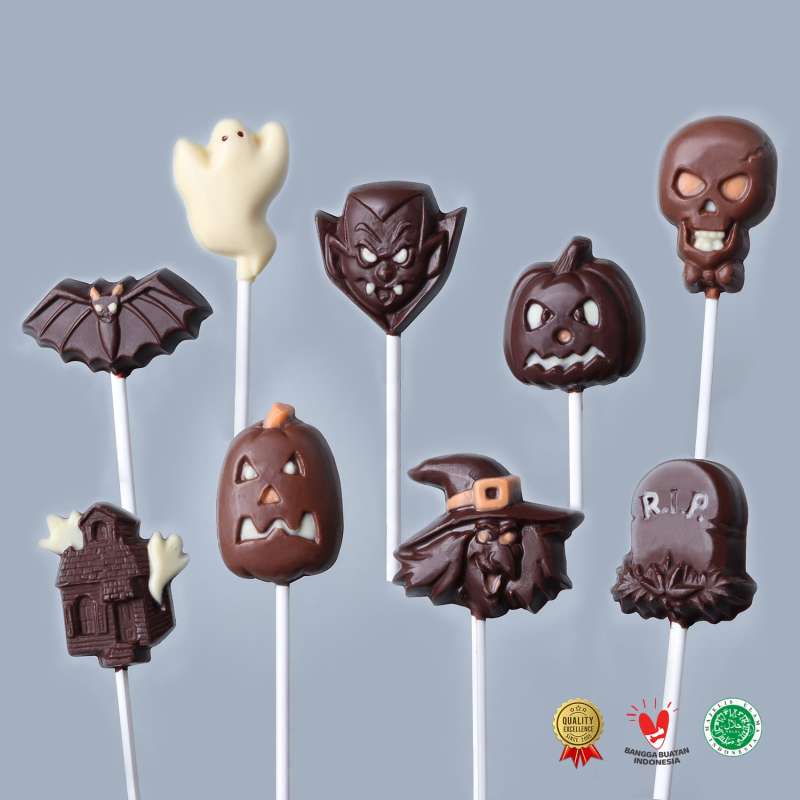 Halloween cokelat lollipop chocoalate monggo