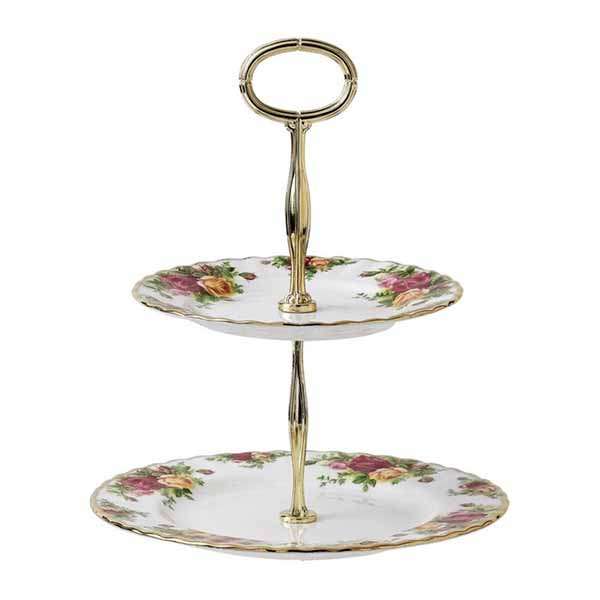 Old country roses 2 tier cake stand