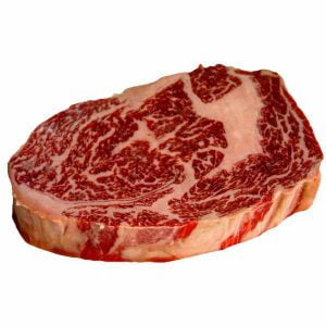 A photo of wagyu ribeye steak marbling 5 3cm thick (frozen) for completing the guide to understand about wagyu