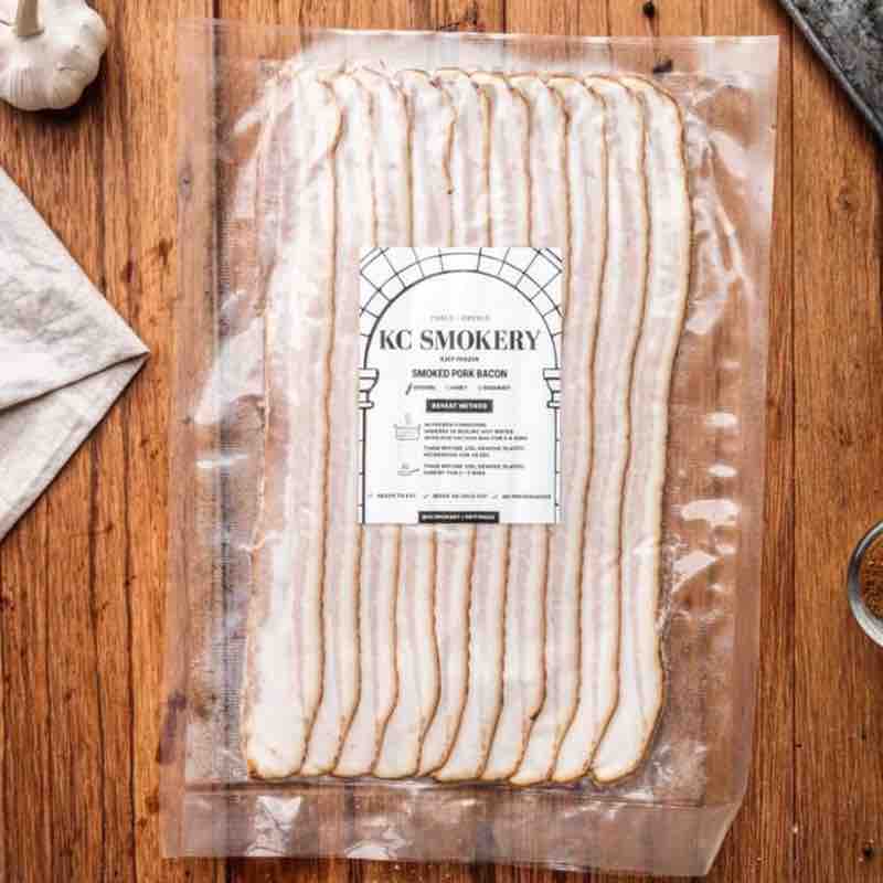 Thin pork bacon