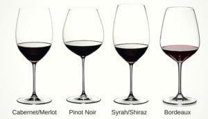 The photo of many types of wine in drinking glass to help us understanding red wine
