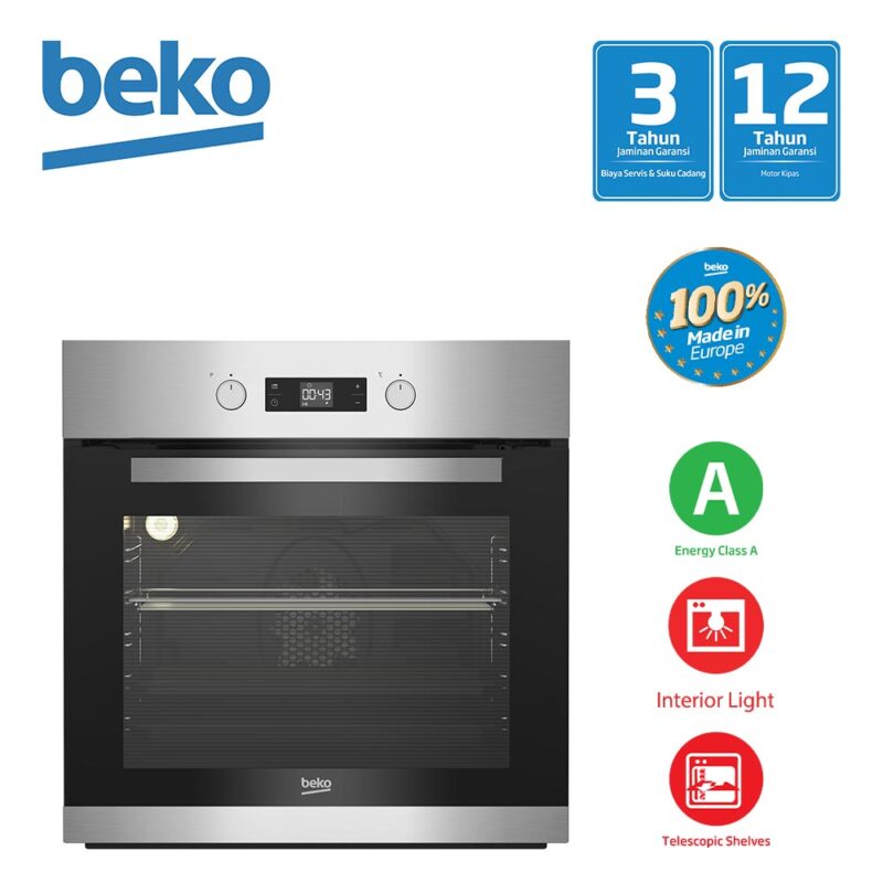 Beko electric oven built in 77l stainless bic22100x 1