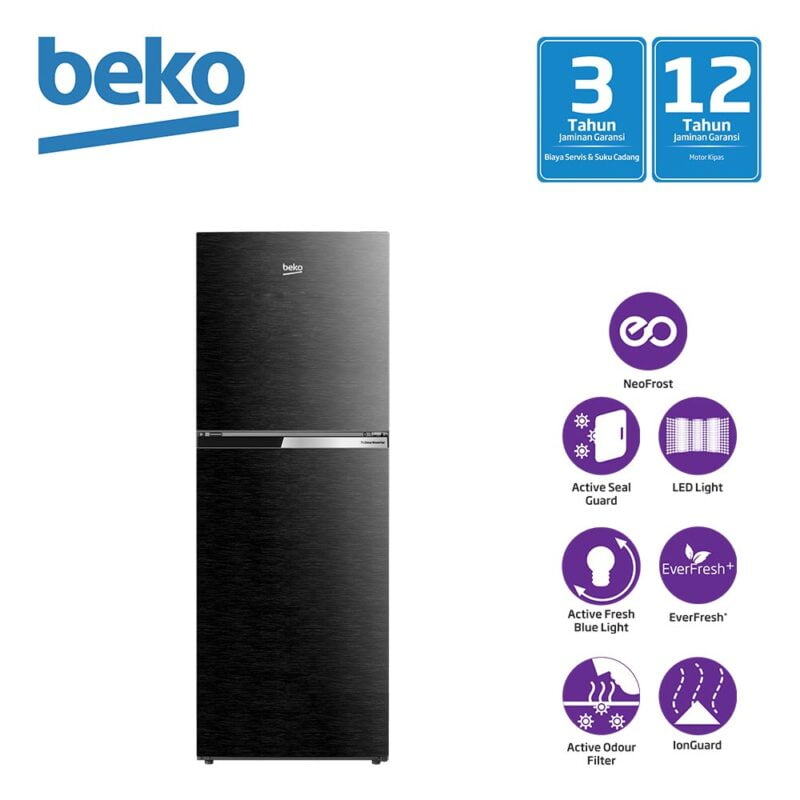 Beko fridge 2 doors inverter wooden black rdnt231i50vzwb 1