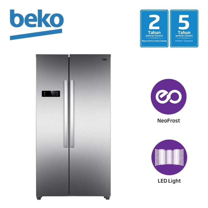 Beko fridge side by side inverter coated inox gno4331xpid 1