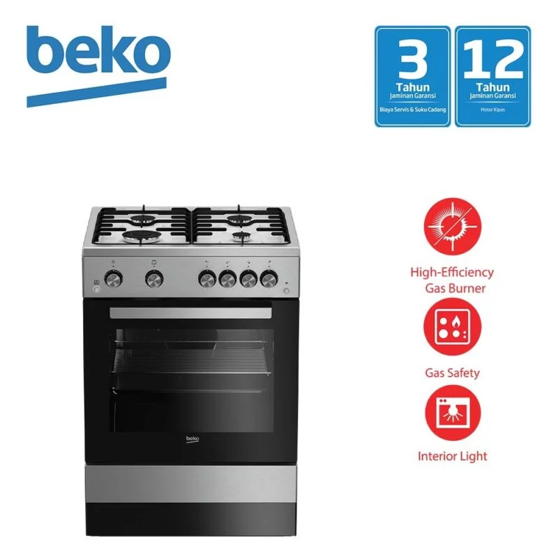 Beko gas cooker stainless fsgt61121dxl 1