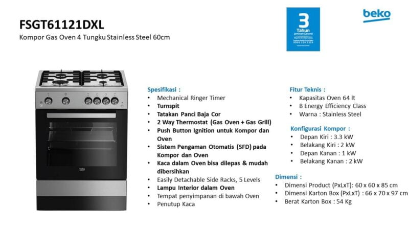 Beko gas cooker - beko freestanding gas cooker stainless fsgt61121dxl