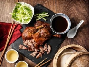 A photo of a delicious fried duck meat
