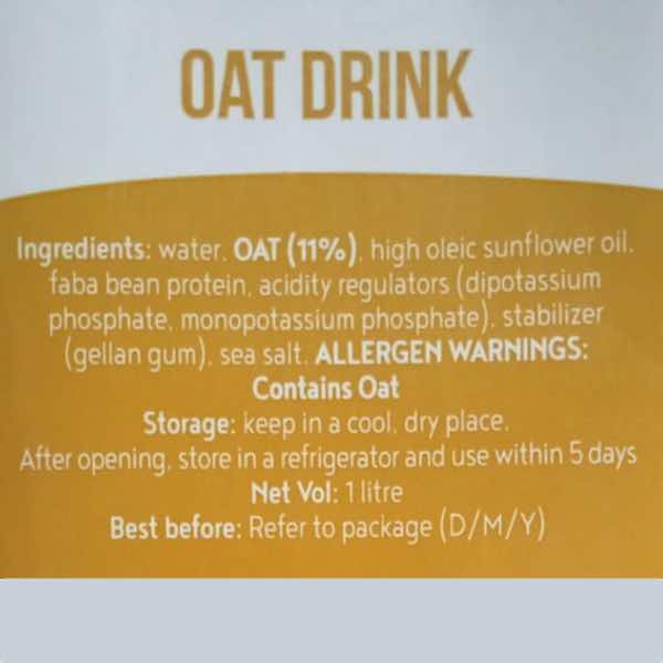 Orasi oat milk description