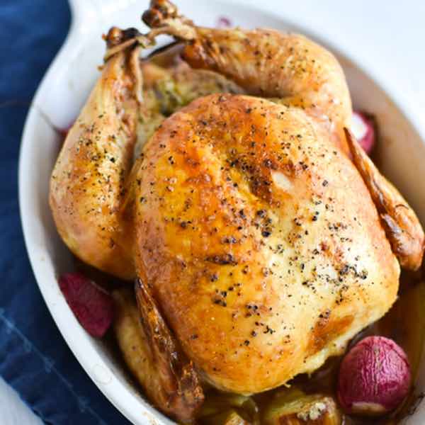 Roasted chicken herbs - whole roasted chicken with herbs of provence