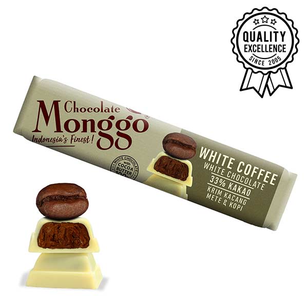 White chocolate bar - monggo white coffee white chocolate bar (40g)