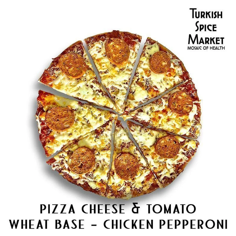 Pizza cheese & tomato &#8211... - pizza cheese & tomato - wheat base - chicken pepperoni (round 34 cm)