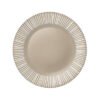 Dessert plate set - bormioli rocco "new acqua" dessert plate tempered diameter: 210 mm stria beige (pack of 6pcs)