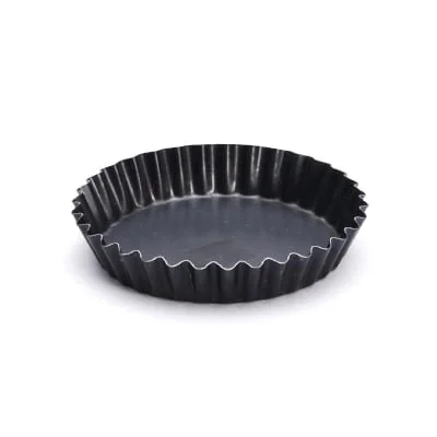 Blue steel pie pan - de buyer "fluted pie" pan, heavy blue steel pie pan with fixed bottom ø 24 cm