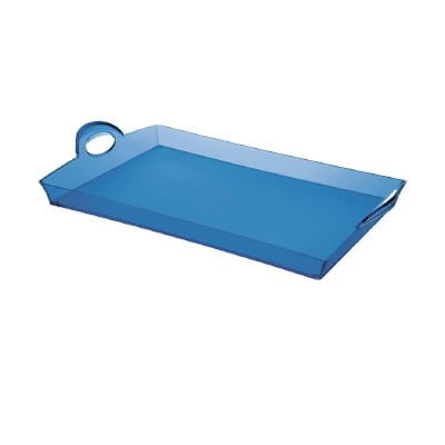 Guzzini tray blue - guzzini rectangular tray "happy hour" blue