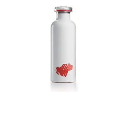 Guzzini travel bottle - guzzini thermal travel bottle "on the go" transparent red cap : 500 cc
