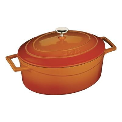 Folk oval casserole iron - "folk oval casserole" cast iron orange