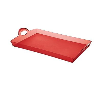 Guzzini red tray - guzzini rectangular tray "happy hour" red
