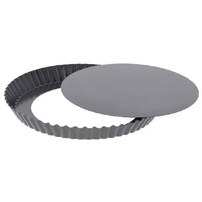 Round tart mould - de buyer "round fluted tart" mould with oblique edge - loose base base ø 28 cm