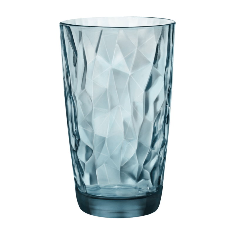 Diamond cooler glasses - bormioli rocco "diamond" cooler soda lime capacity: 470 cc blue (pack of 6pcs)