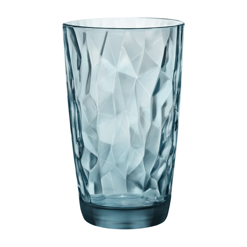 Diamond cooler glasses - bormioli rocco "diamond" cooler soda lime capacity: 470 cc blue (pack of 6pcs)