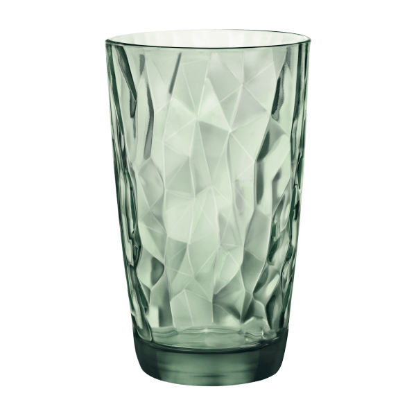 Green cooler glass - bormioli rocco "diamond" cooler soda lime capacity: 470 cc green (pack of 6pcs)