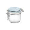 Blue jar set - bormioli rocco "fido" jar logo blue soda lime capacity: 200 cc (pack of 6pcs)