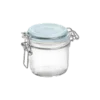 Blue jar set - bormioli rocco "fido" jar logo blue soda lime capacity: 200 cc (pack of 6pcs)