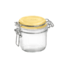 Fido jar set - bormioli rocco "fido" jar logo yellow soda lime capacity: 200 cc (pack of 6pcs)