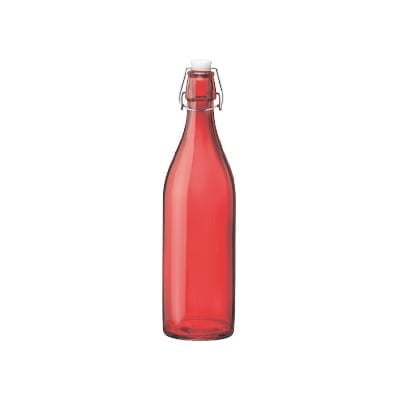 Bormioli rocco giara bottle - bormioli rocco "giara" bottle spry color soda lime capacity: 1000 cc red (pack of 6pcs)