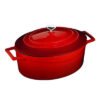 Lava casserole oval - lava "folk oval casserole" cast iron red dimension 21x27cm