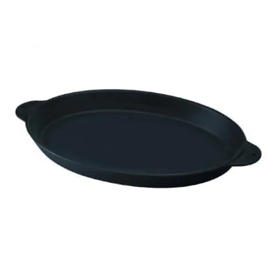 Lava fajita plate oval - lava "fajita plate" oval, integral metal handles oval dimension 18x24. 5 cm