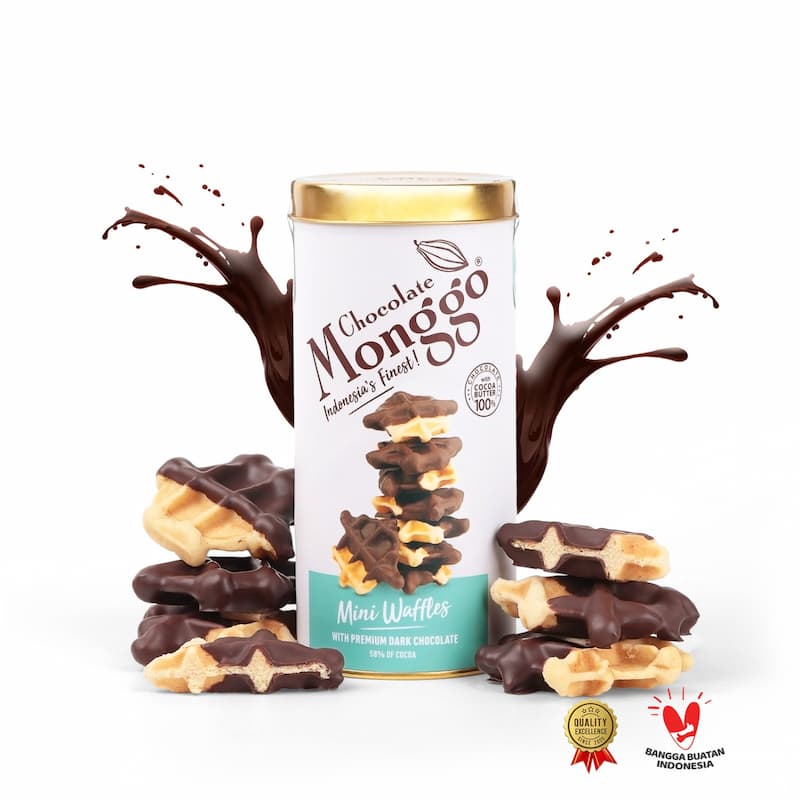 Dark chocolate waffle - chocolate monggo mini waffle dark chocolate 58%