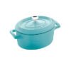 Lava mini casserole turquoise - lava "mini casserole" oval, turqoise dimenstions w. 12 h. 6 d. 9 cm