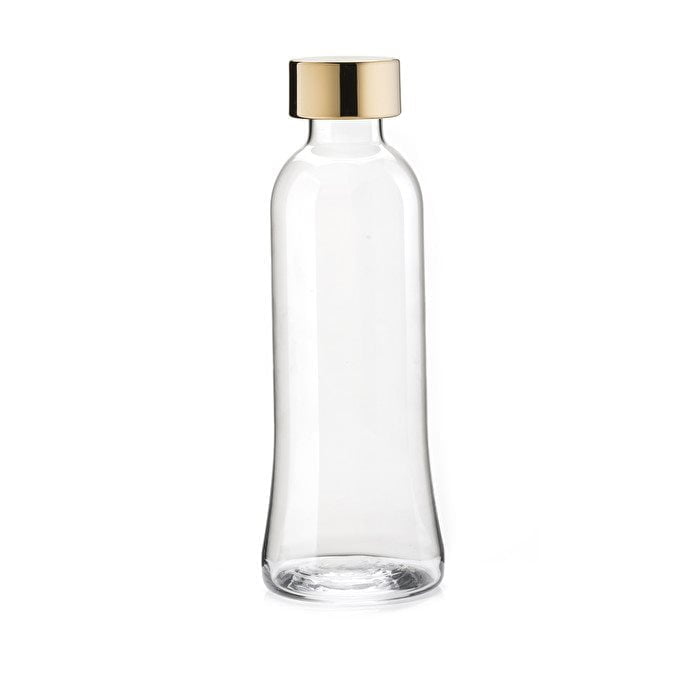 Guzzini glass bottle - guzzini "100 icons" glass bottle 1l. Gold lid
