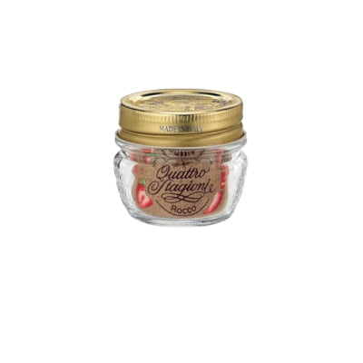 - bormioli rocco "quattro stagioni" jar w/ lid capacity: 80 cc pack of 6 pcs