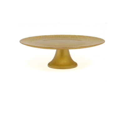 - bormioli rocco gold cake plate with foot diameter : 33 cm