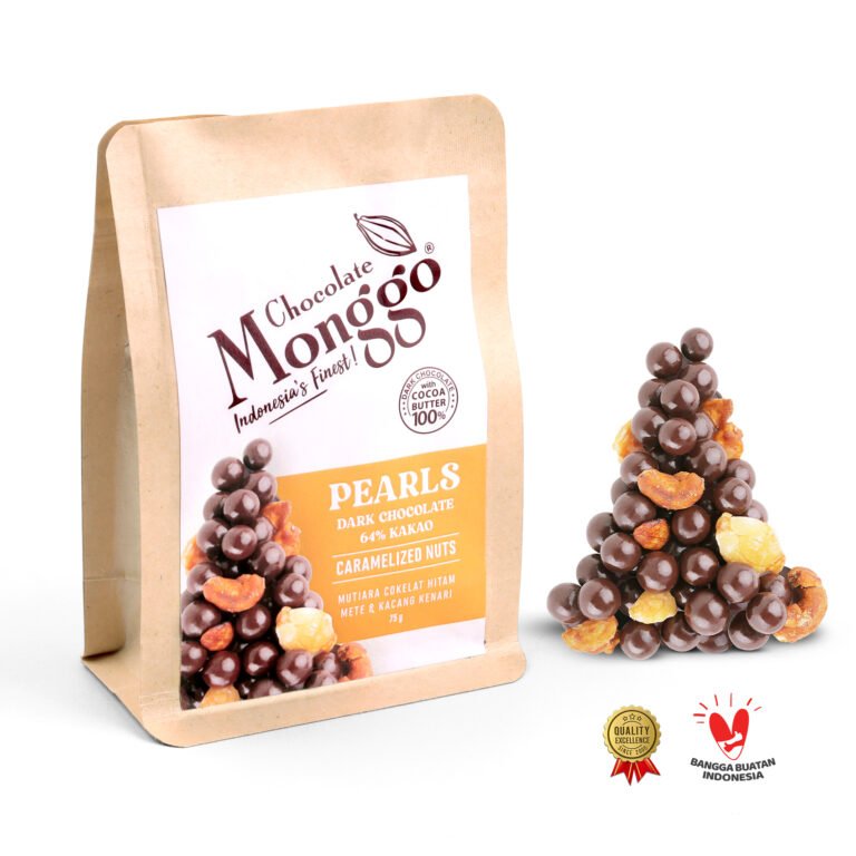- monggo dark chocolate pearls with caramelized nuts
