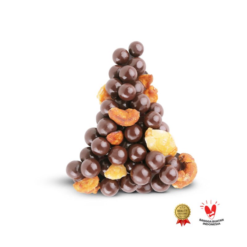 - monggo dark chocolate pearls with caramelized nuts