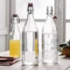 - bormioli rocco "oxford" bottle 6 ass lid soda calcico capacity: 1000 cc (pack of 6pcs)