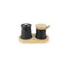 - peugeot pepper mill, salt dispenser, tray black cast iron and wood size: 8 cm