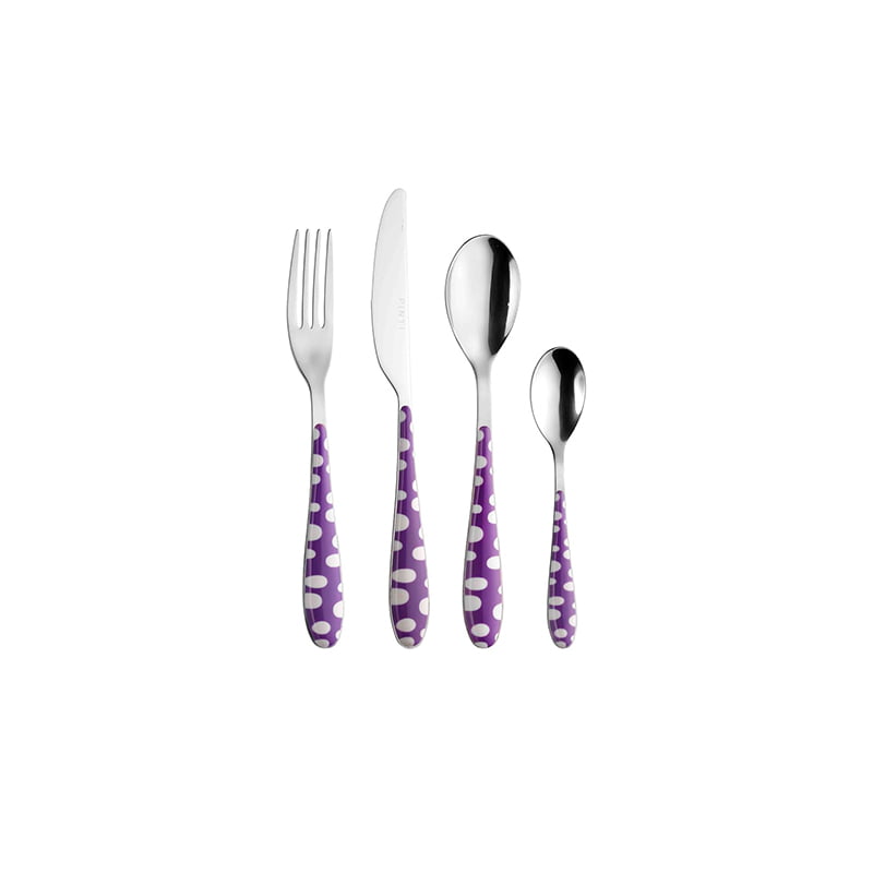 - pintinox "bollicine" set 24 pcs stainless steel w/ abs handle purple colour