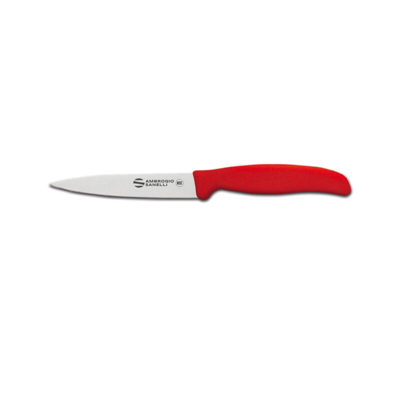 - ambrogio sanelli "paring knife" red handle blade length: 11 cm