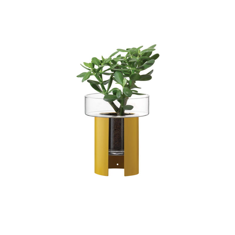 - lsa "terrazza planter" clear / mustard yellow d: 19 cm h: 22 cm